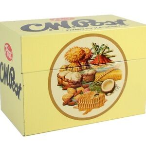 Vintage Post Recipe Box. Never used. With original cards and recipes. 1970s.